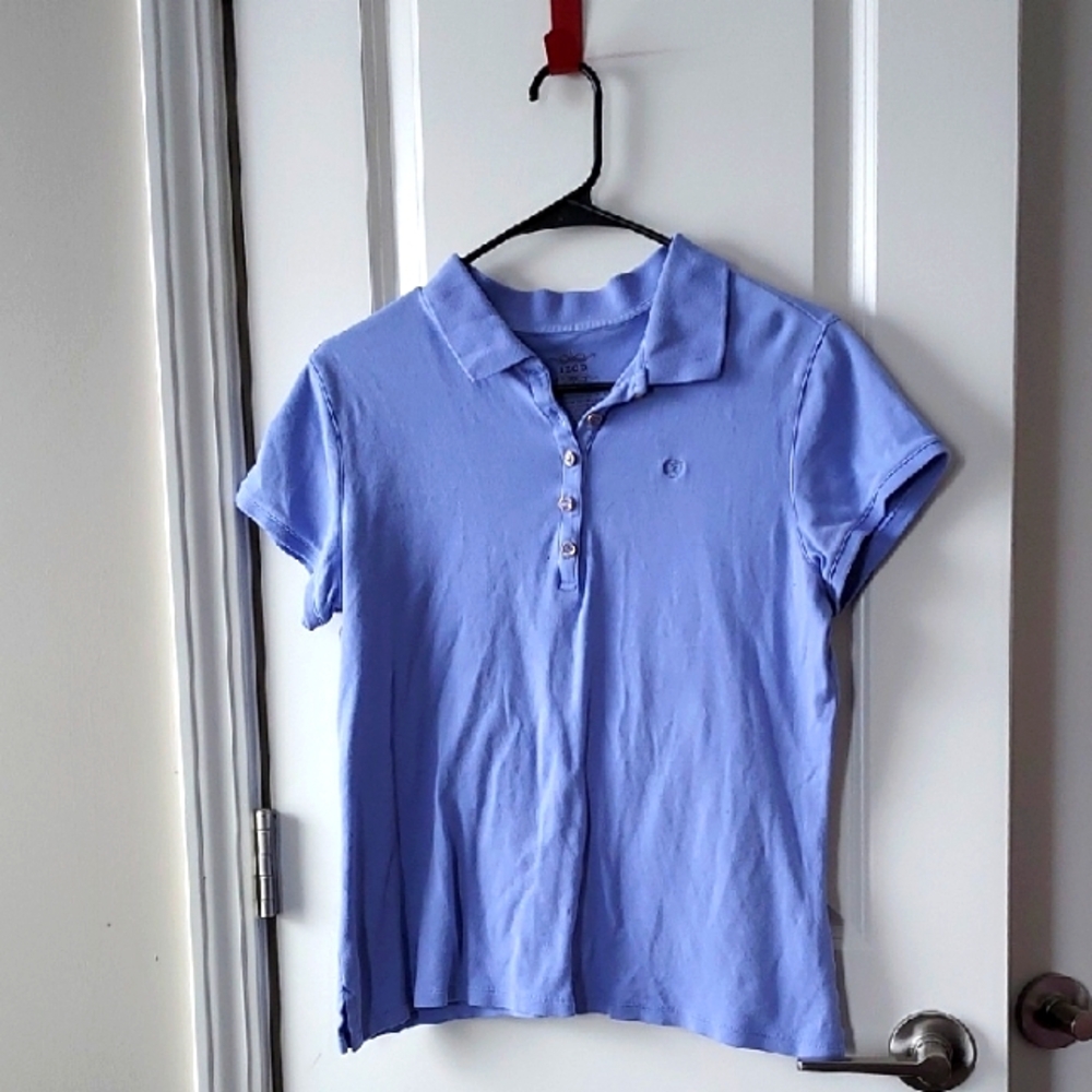 Izod Short Sleeve Women's Blue Polo Shirt Large